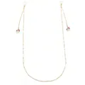 Elegant gold eyeglass chain featuring cute Halloween ghost charms with purple hats - Halloween Ghost Gold Metal (C35)