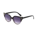 Gafas de sol ojo de gato vintage con lentes degradadas púrpuras y purpurina - Montura Negra y Gris Transparente Lente Gris