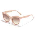 Lunettes de soleil œil-de-chat rétro pour femmes avec monture rose clair et verres dégradés - Monture Rose Orange Verres Thé