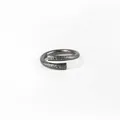 Vintage Silberring aus Titanstahl mit Design des magischen Stabes vom Monkey King - Größe 6 / Antiksilber