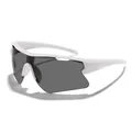 Gafas de sol deportivas blancas con cristales grises con protección UV para ciclismo. - Montura Blanca Lente Gris