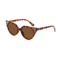 Gafas de sol ojo de gato vintage con estampado de leopardo, purpurina y lentes marrones - Marco Carey Té Completo Lente