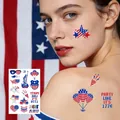Waterproof USA Independence Day silver foil temporary tattoos for patriotic party - Independence Day (FX-001) / 1 Sheet