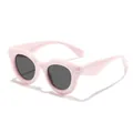 Pink bubble round frame sunglasses for kids with dark lenses and candy color finish - Round Bubble Style (C2) / Pink Frame Grey Lens