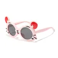 Lunettes de soleil pour enfants en forme d'animal rose avec protection UV en vue SKU - Monture Rose Lentille Grise