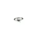 Minimalistischer Titanstahlring mit einzigartigem Stacheldrahtdesign für Damen und Herren. - Größe 6 / Stahlfarben