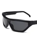 Occhiali da sole punk avvolgenti con montatura nera lucida e lenti grigio scuro trendy - Montatura Nera Lenti Grigie (C1) / Nero lucido