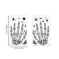 Halloween waterproof skeleton hand bone tattoo stickers sheets measuring 21x12cm - Skeleton Hand S02 (2 Sheets) / 21X12cm