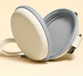 Round hardshell storage case for foldable kids sunglasses in cream and blue - Air Cushion Storage Case