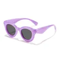 Children's bubble round frame sunglasses in vibrant candy purple color - Round Bubble Style (C4) / Purple Frame Grey Lens