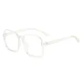 Fashionable large square frame anti-blue light glasses with a clear transparent finish - Clear Frame Anti-Blue Light