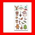 Christmas cartoon tattoo stickers with Santa and gingerbread man designs - WJ-010 Style