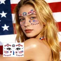 Patriotic Independence Day waterproof face tattoo stickers with US flag and eagle motifs - BF-038 Style (BF-038)