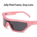 Occhiali da sole da ciclismo stile punk YK oversize con montura rosa e lenti grigie - Montatura Rosa Lenti Grigie (C3) / Rosa
