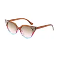Gafas de sol vintage ojo de gato con purpurina, montura marrón y lentes degradadas - Montura Degradada Multicolor Lente Multicolor