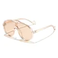 Transparente beige Kinder-Aviator-Sonnenbrille für Sport, Einteiler mit UV-Schutz - Durchscheinender Tee-Rahmen Tee-Gläser