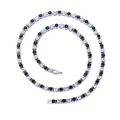 Detaillierte Spiralansicht der Hip-Hop-Tennis-Kette mit schwarz und weißen Steinen - 5mm 8 Zoll / Weißgold