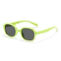 Modern foldable light green square frame sunglasses for children with dark lenses - Green Frame Grey Lens