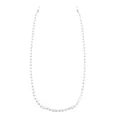 Elegant white acrylic pearl chain lanyard for glasses or masks with secure rubber loops - White Artificial Pearl (C29)