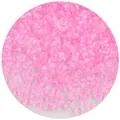 Vista macro detallada de cuentas de vidrio rosa transparente para joyería artesanal DIY. - 20g/Paquete Pequeño / Rosa / 2.0mm