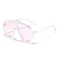 Lunettes de soleil bouclier pour enfants avec monture transparente et verres roses - Monture Transparente Verres Roses