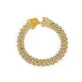 Luxe goudkleurige Cuban-link armband met stenen voor liefhebbers van hiphopmode - 8 inch (20cm) / Goud
