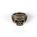 Bague tête de mort vintage en bronze en acier titane pour homme style mode rock - Taille 7 / Bronze