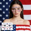 Waterproof Independence Day face tattoo stickers with American flag stars and stripes - BF-040 Style (BF-040)