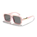 Occhiali da sole aviator rosa retrò per bambini con montatura quadrata e lenti scure - Montatura Rosa Accessorio Oro Lente Grigia