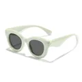 Stylish children's bubble round frame sunglasses in pastel mint green candy color - Bean Green Frame Grey Lens