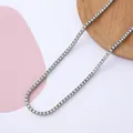 Collar de tenis hip-hop para hombres en aleación con piedras de circonia brillantes - 4mm 16-pulgadas / Plateado