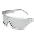 Occhiali da sole da ciclismo punk con montatura argento e lenti specchiate argento - Montatura Argento Lenti a Specchio (C5)