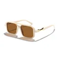 Occhiali da sole retrò da bambino stile aviator con montatura crema e lenti marroni - Montatura Bianco Sporco Lente Tè