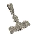 Pendentif sac d'argent hip hop en argent orné de strass blancs scintillants de luxe. - Pendentif Seul (Sans Chaîne) / Argent