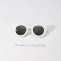 Cremeweiße runde Kinder-Sonnenbrille mit dunklen Gläsern - Weißer Rahmen Graue Gläser