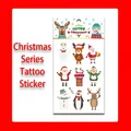 Wasserdichte Weihnachts-Tattoos für Kinder mit Weihnachtsmann, Rentier und Schneemann - WJ-014 Stil