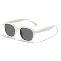 Lunettes de soleil rétro pour enfants avec monture carrée blanche et verres foncés - Monture Blanche Verres Gris