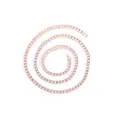 Élégant collier chaîne de tennis en alliage strass or rose 5 mm pour hommes et femmes - 5mm Largeur 16pouces(40cm) Longueur / Or rose