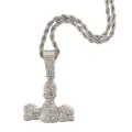 Collier pendentif sac d'argent hip-hop glacé avec chaîne torsadée en argent - Argent Avec Chaîne Corde 5mm / 22 Pouces / Argent