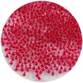Vista macro de cuentas de vidrio rojo con núcleo transparente para joyería DIY propia - 20g/Paquete Pequeño / Rojo Verdadero / 2.0mm