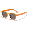 Lunettes de soleil rétro carrées pour enfants dans un coloris orange bonbon vif - Monture Orange Verres Gris