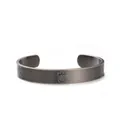 Vintage gunmetalfarbener Titanstahl-Armreif mit graviertem Kronendesign - Kronen-Logo-Stil (DWS0474) / Krone Antiksilber