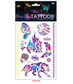 Tatouages temporaires Halloween fluorescents avec motifs de loup, lion et papillon - Série Animale (DWYG-04)