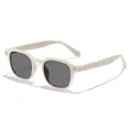 Lunettes de soleil rétro carrées pour enfants en crème avec des verres foncés - Monture Blanc Cassé Verres Gris
