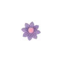 Purple felt daisy flower decoration with pink fuzzy center for parties and crafts. - Purple Flower
