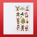 Weihnachtliches temporäres Tattoo-Stickerset mit verschiedenen festlichen Comic-Figuren - WJ-017 Stil