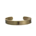 Vintage-Manschettenarmband aus Titanstahl mit graviertem Kreuz und Krone in Bronzeoptik - Kronen-Logo-Stil (DWS0474) / Krone Antikbronze