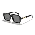 Occhiali da sole aviator per bambini con montura quadrata nera e dettagli dorati - Montatura Nera Accessorio Oro Lente Grigia