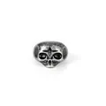 Vintage Silberfarbener Edelstahl-Totenkopf-Ring mit Hip-Hop-Punk-Rock-Gotik-Ästhetik - Größe 6 / Antiksilber