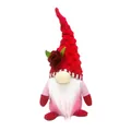 Handmade Mother's Day faceless gnome plush with red hat and rose for home decoration - Rose Male Style